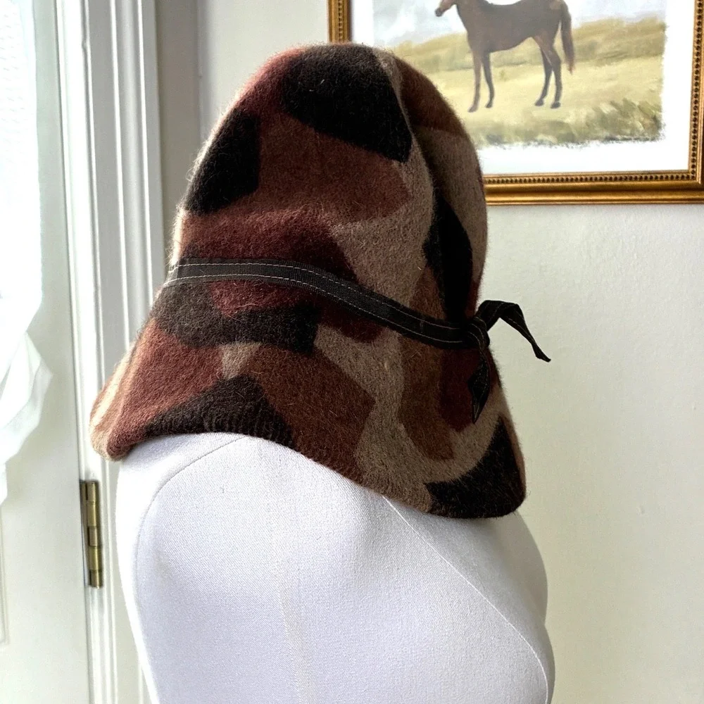 Albertus Swanepoel for Target Patchwork Wool Rabbit Hair Cloche Bucket Hat OS